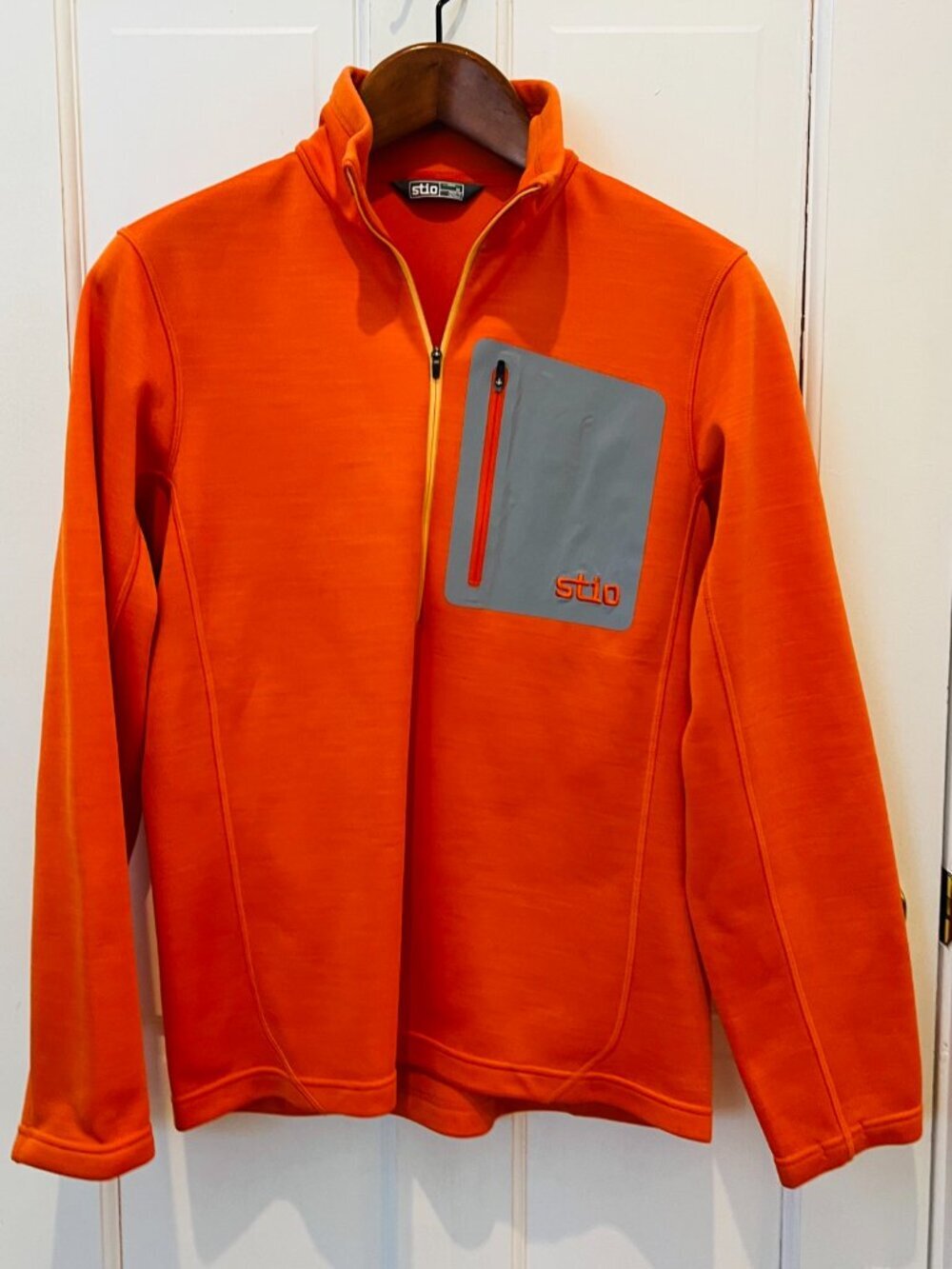 Stio Gannett Peak Fleece Half-Zip in orange Size Medium